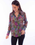 Colorful Button Up Blouse - HC885