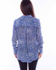 Blue Zebra Print Blouse - HC886