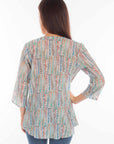 Water Color Print Pullover Blouse - HC889