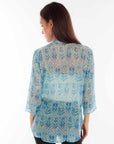 Feather Print Textured Blouse - HC890