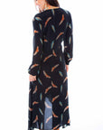 Feather Print Button Up Kimono - HC895