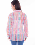 L/s Eyelet Button Up Blouse - HC896