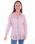 L/s Eyelet Button Up Blouse - HC896