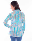 L/s Eyelet Button Up Blouse - HC897