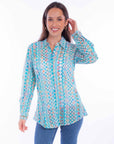 L/s Eyelet Button Up Blouse - HC897