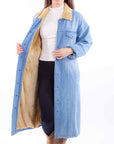 Long Denim Jacket W/sherpa Lining - HC902