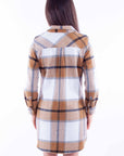 Plaid Flannel Shirt-dress - HC908
