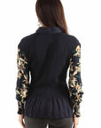 Peplum Blouse Smocked Bodice - HC911