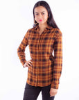 Ladies Seersucker Plaid Shirt - HC919