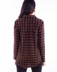 Ladies Plaid Button Up Top - HC920