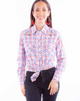 Vintage Y/d Check Top W/embroidery - HC924