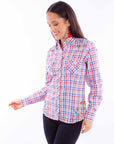 Vintage Y/d Check Top W/embroidery - HC924