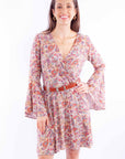 Paisley Print Dress W/bell Sleeves - HC930