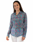 Button Up Blouse W/roll Up Sleeves - HC949
