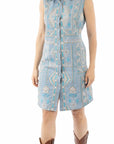 S/l Emb. Button Front Dress - HC955