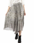 Rose Print Rayon Skirt - HC958