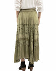 Rose Print Rayon Skirt - HC958