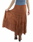 Rose Print Rayon Skirt - HC958