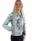Feather Print Denim Jacket - HC960