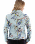 Feather Print Denim Jacket - HC960