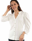 Button Front Blouse - HC974