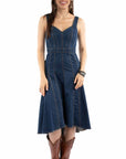Hi/lo Sleeveless Denim Dress - HC979