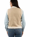 Paisley Emb. Faux Sherpa Vest - HC997