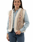 Paisley Emb. Faux Sherpa Vest - HC997