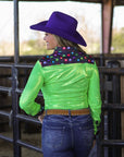 HIGH ROLLER & LIME SPARKLE PERFORMANCE RODEO SHIRT