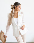 SALE The Jasmine Sheer Blazer in White
