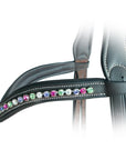 ExionPro Elegant Soft Padded Peridot, Fuchsia, Tanzanite, Clear Crystal Browband