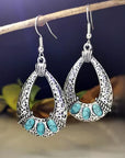 Turquoise Dangle Silver Fashion Earrings WA196