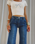The Rope Bow Top in White