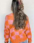 Orange You Glad Checkered Cardigan