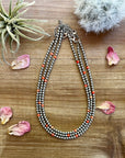 4 mm silver plated and orange choker