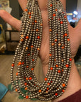 4 mm silver plated and orange choker