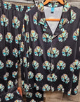 Turquoise Naja Women's Western Long Pajama Set