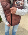 Cowboy in Desert Men's Puffy Vest