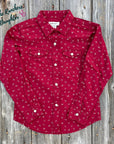 Ariat Girls Red Cattle Brand Western Shirt