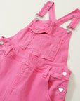Hot Pink Distressed Overalls