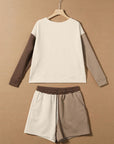 Color Block Shorts Textured Set -clearance