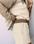 Color Block Shorts Textured Set -clearance