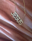 Jesus CZ 18k necklace