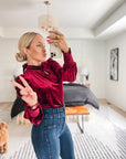 Red Velvet Blouse