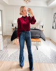 Red Velvet Blouse
