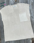 Beige Cap-Sleeved Sweater