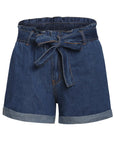 Denim Paper Bag Waist Shorts
