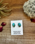 Turquoise oval stud earrings green and blue