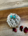 Turquoise oval stud earrings green and blue