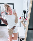 Color Block Shorts Textured Set -clearance